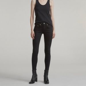 Rag  & Bone Black Skinny Jean w Customized Fringe